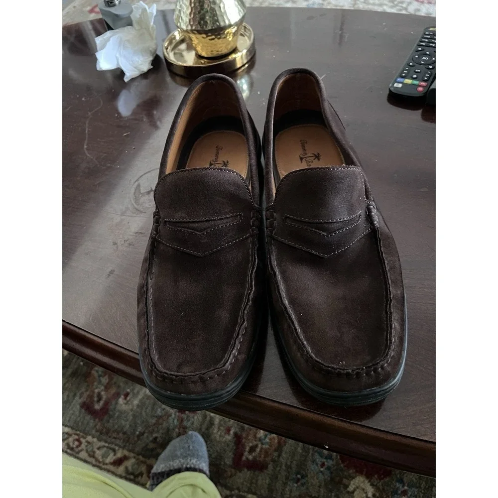 Tommy Bahama Men's Espresso Suede Slip-On Driving Loafers Rubber Soles 12M
